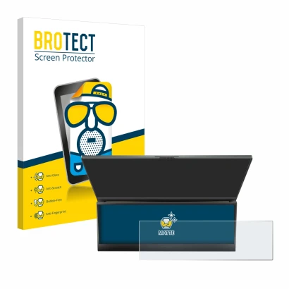 Front side of a product packaging with the brand logo BROTECT. Next to it is the device ASUS ROG Zephyrus Duo 16 2023 (ONLY To