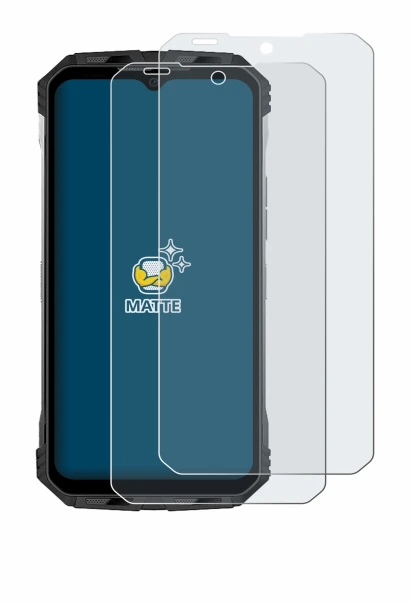 Image of the device Doogee S110 with a wide variety of screen protectors.