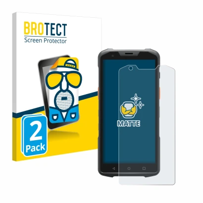 Front side of a product packaging with the brand logo BROTECT. Next to it is the device Sunmi L2s shown with the corresponding