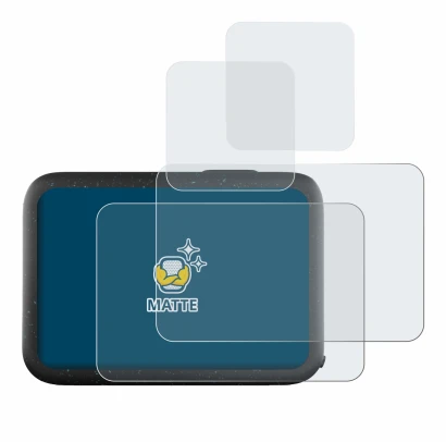 Image of the device GoPro Hero 12 Black with a wide variety of screen protectors.