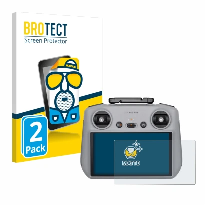Front side of a product packaging with the brand logo BROTECT. Next to it is the device DJI RC 2 shown with the corresponding