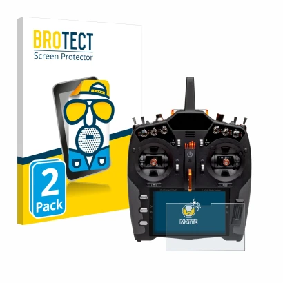 Front side of a product packaging with the brand logo BROTECT. Next to it is the device Spektrum NX20 shown with the correspon