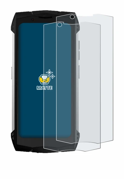 Image of the device Doogee S Mini with a wide variety of screen protectors.