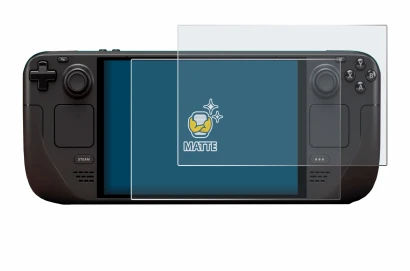 Image of the device Valve Steam Deck OLED with a wide variety of screen protectors.