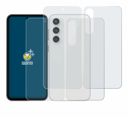 Image of the device Samsung Galaxy S23 FE (Front+Back) with a wide variety of screen protectors.