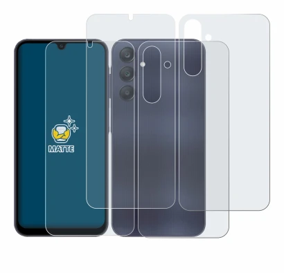 Image of the device Samsung Galaxy A25 5G (Front+Back) with a wide variety of screen protectors.