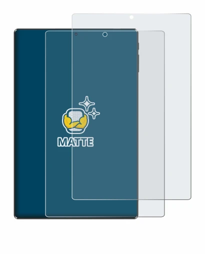 Image of the device Simplori M107 with a wide variety of screen protectors.