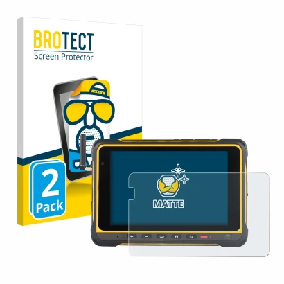 Front side of a product packaging with the brand logo BROTECT. Next to it is the device AIR3 7.3 shown with the corresponding