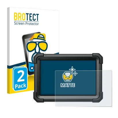 Front side of a product packaging with the brand logo BROTECT. Next to it is the device Launch X-431 Pro3 Apex shown with the