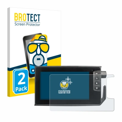 Front side of a product packaging with the brand logo BROTECT. Next to it is the device Valtra SmartTouch Terminal shown with