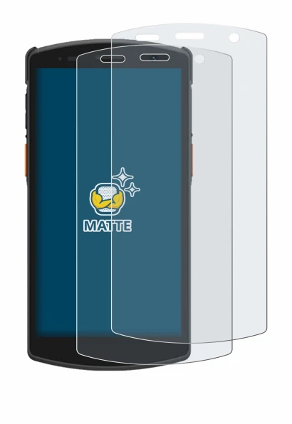 Image of the device Urovo CT58 with a wide variety of screen protectors.