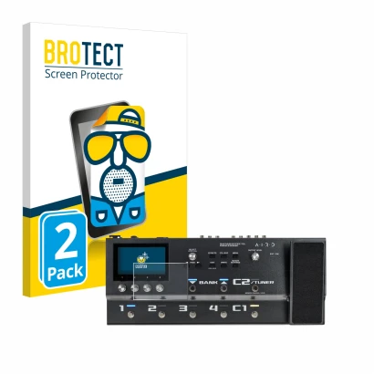 Front side of a product packaging with the brand logo BROTECT. Next to it is the device Boss GX-100 shown with the correspondi