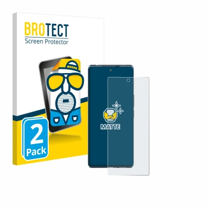 Front side of a product packaging with the brand logo BROTECT. Next to it is the device HTC U24 Pro shown with the correspondi