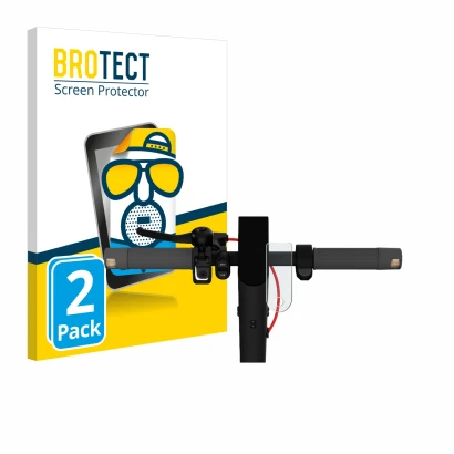 Front side of a product packaging with the brand logo BROTECT. Next to it is the device Xiaomi Mi 4 Lite E-Scooter (2nd Gen.) 