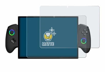 Image of the device OneXPlayer X1 with a wide variety of screen protectors.