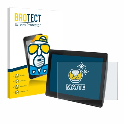 Front side of a product packaging with the brand logo BROTECT. Next to it is the device John Deere G5 Plus Universal 12.8" sho