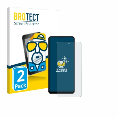 Front side of a product packaging with the brand logo BROTECT. Next to it is the device ZTE Blade A75 5G shown with the corres