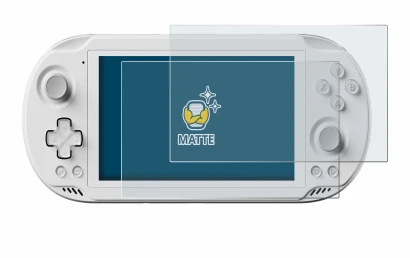 Image of the device AYN Odin 2 Mini with a wide variety of screen protectors.