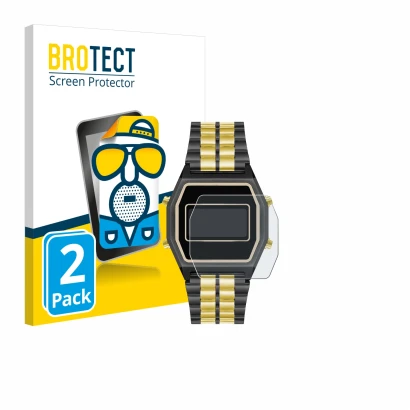 Front side of a product packaging with the brand logo BROTECT. Next to it is the device Armitron Rubik shown with the correspo