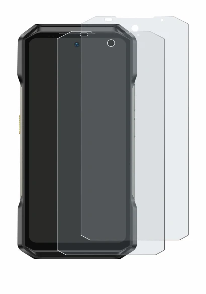 Image of the device Ulefone Armor 27T Pro with a wide variety of screen protectors.