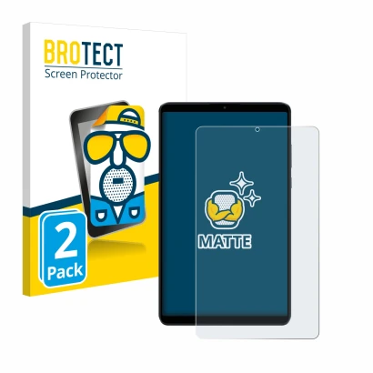 Front side of a product packaging with the brand logo BROTECT. Next to it is the device Xiaomi Redmi Pad SE 8.7 4G shown with 