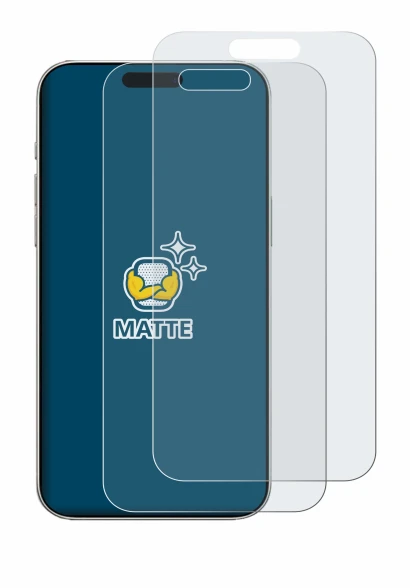 Image of the device Apple iPhone 16 with a wide variety of screen protectors.