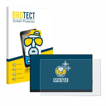 Front side of a product packaging with the brand logo BROTECT. Next to it is the device Verbatim PMT-14 shown with the corresp