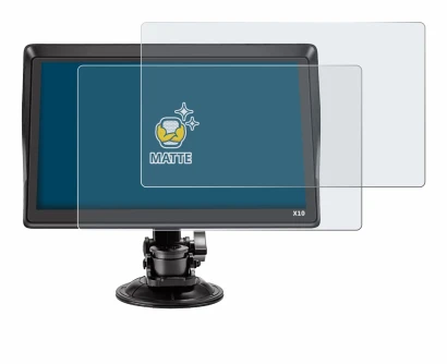Image of the device Xgody X10 9" with a wide variety of screen protectors.