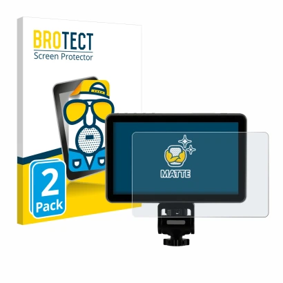 Front side of a product packaging with the brand logo BROTECT. Next to it is the device Rollei Viltrox DC-X2 6" shown with the