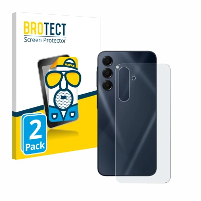 Front side of a product packaging with the brand logo BROTECT. Next to it is the device Samsung Galaxy A16 5G (Back) shown wit