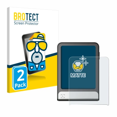 Front side of a product packaging with the brand logo BROTECT. Next to it is the device Ledger Flex shown with the correspondi