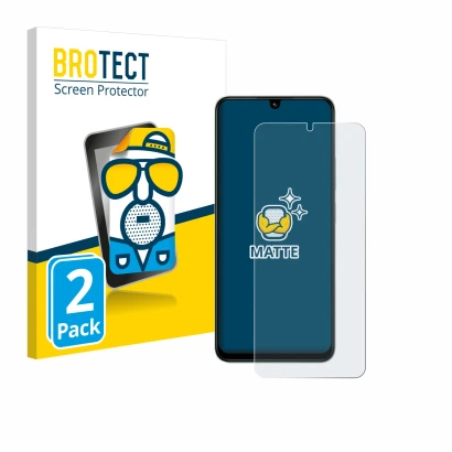 Front side of a product packaging with the brand logo BROTECT. Next to it is the device Xiaomi Poco C75 shown with the corresp