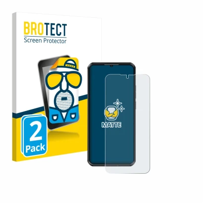 Front side of a product packaging with the brand logo BROTECT. Next to it is the device Oukitel WP52 shown with the correspond