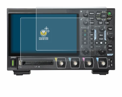 Image of the device Rigol DHO914 with a wide variety of screen protectors.