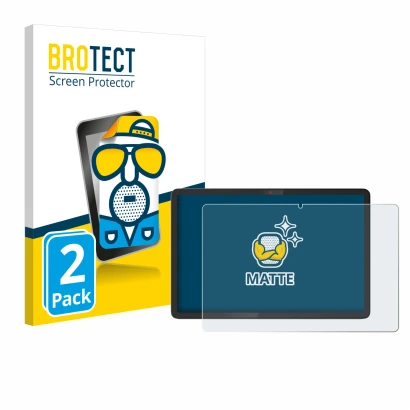 Front side of a product packaging with the brand logo BROTECT. Next to it is the device Lenovo Chromebook Duet 11M889 shown wi