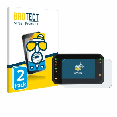 Front side of a product packaging with the brand logo BROTECT. Next to it is the device Honda ADV350 5" shown with the corresp