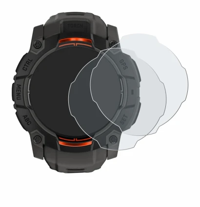 Image of the device Garmin Instinct 3 Solar (50 mm) with a wide variety of screen protectors.