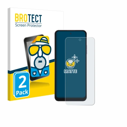 Front side of a product packaging with the brand logo BROTECT. Next to it is the device Hotwav Note 13 Max shown with the corr