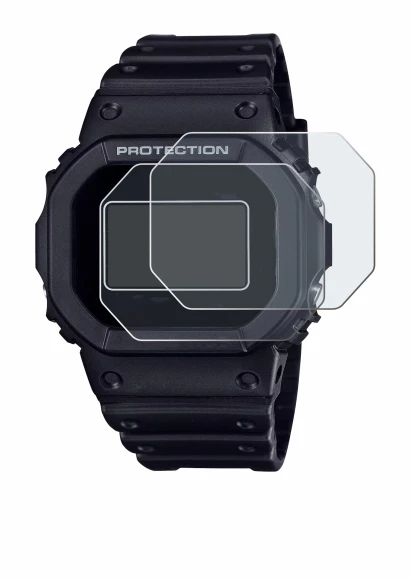 Image of the device Casio G-Shock DW-5600RL-1 with a wide variety of screen protectors.