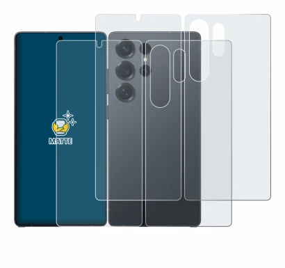 Image of the device Samsung Galaxy S25 Ultra (Front+Back) with a wide variety of screen protectors.