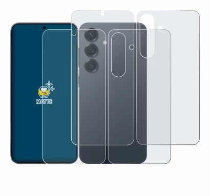 Image of the device Samsung Galaxy S25 (Front+Back) with a wide variety of screen protectors.