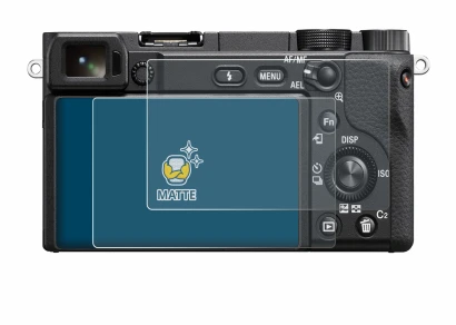 Image of the device Sony Alpha 6100A with a wide variety of screen protectors.