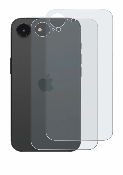Image of the device Apple iPhone 16e (Back) with a wide variety of screen protectors.