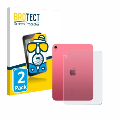 Front side of a product packaging with the brand logo BROTECT. Next to it is the device Apple iPad A16 11" 2025 (Back, 11th Ge