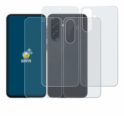 Image of the device Samsung Galaxy A36 5G (Front+Back) with a wide variety of screen protectors.