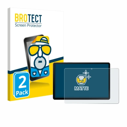 Front side of a product packaging with the brand logo BROTECT. Next to it is the device Samsung Galaxy Tab S10 FE WiFi shown w