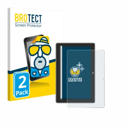 Front side of a product packaging with the brand logo BROTECT. Next to it is the device Lenovo Tab TB311 XU shown with the cor