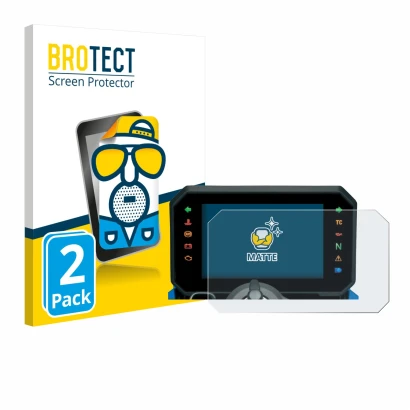 Front side of a product packaging with the brand logo BROTECT. Next to it is the device Suzuki GSX-8S 2025 shown with the corr