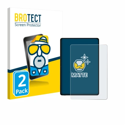 Front side of a product packaging with the brand logo BROTECT. Next to it is the device Honor Pad V9 shown with the correspond