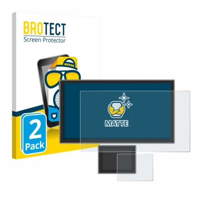 Front side of a product packaging with the brand logo BROTECT. Next to it is the device Icom IC-7760 shown with the correspond